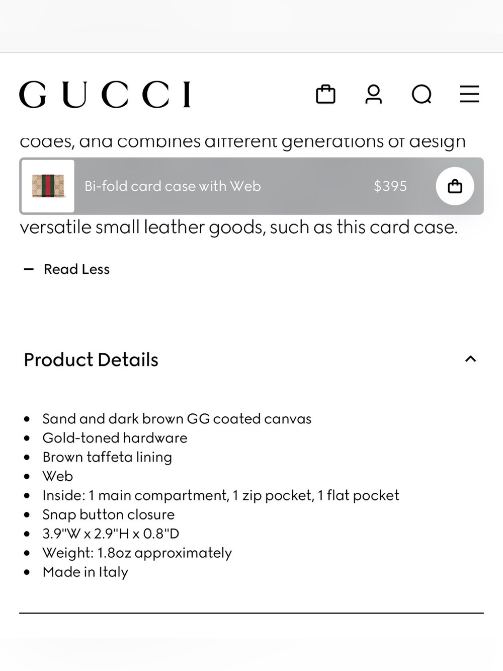 Gucci Bi-fold Card Case with Web GG Supreme Canvas Wallet - Picture 9 of 16
